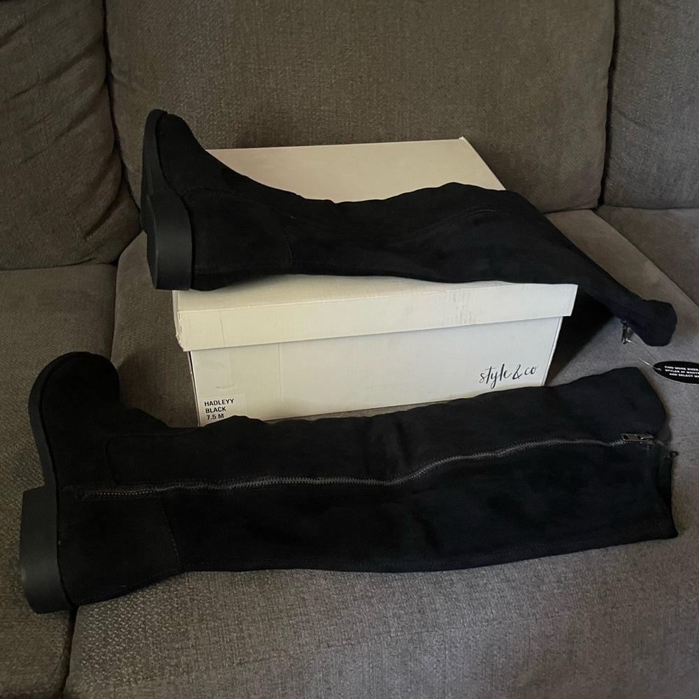 Style & Co. Black Knee-High Boots